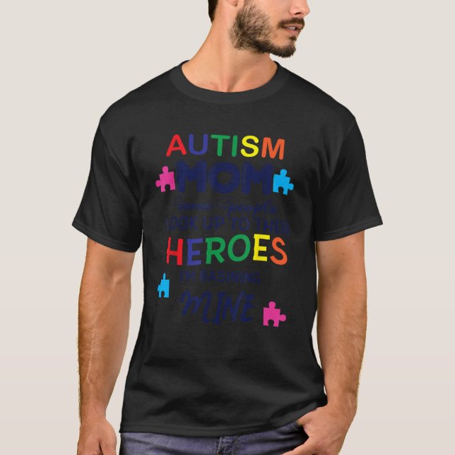 Mama Aufwecken des Superhero Puzzle Cool Autismus  T-Shirt (Vorderseite)