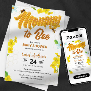 Mama-Baby-Bienenstock-Babyparty Einladung