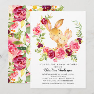 Mama & Baby Bunny Baby Dusche Einladung