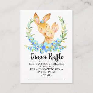 Mama & Baby Bunny Dusche Windeln Raffle Ticket Begleitkarte