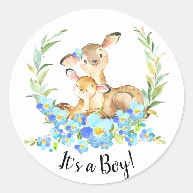 Mama & Baby Deer Es ist ein Kinderpflegesticker Runder Aufkleber (Vorderseite)