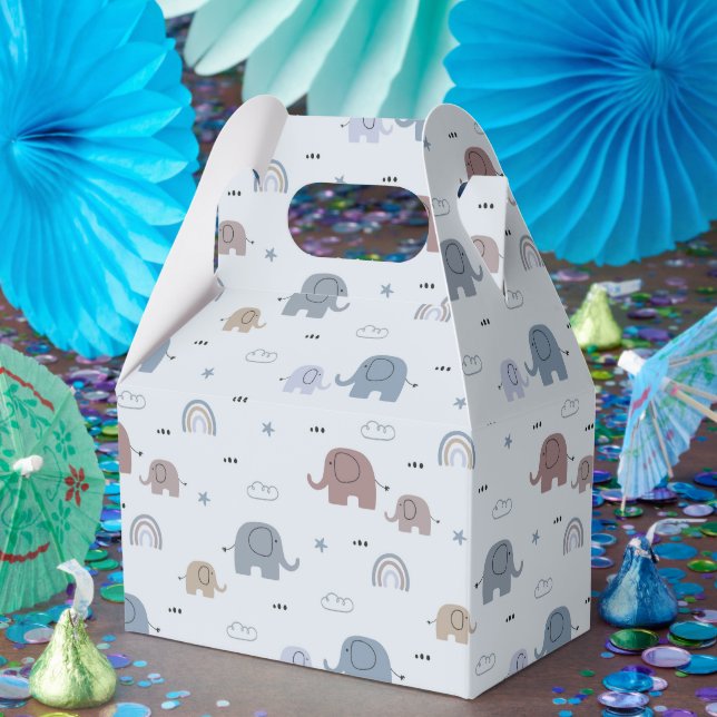 Mama & Baby Elephant Muster Gefälligkeitsboxen Geschenkschachtel (Party)
