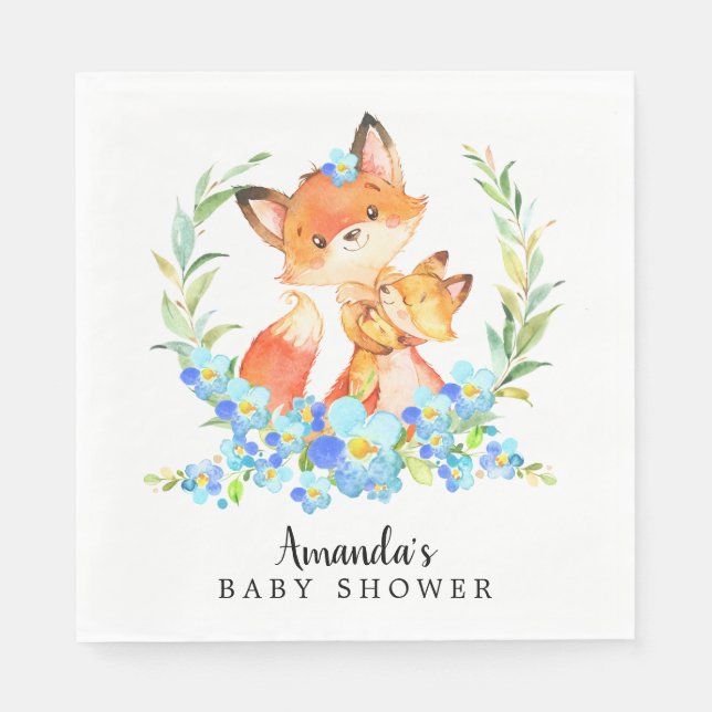 Mama & Baby Fox Boys Duschpapier Napkins Serviette (Vorderseite)