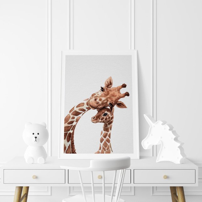 Mama & Baby Giraffe, Aquarell Poster (Von Creator hochgeladen)