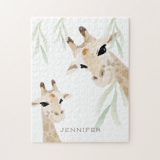 Mama & Baby Giraffe Kinderzimmer Jigsaw Puzzle (Vertikal)
