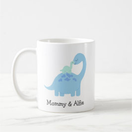 Mama & Baby Niedlich Dino, Personalisierte Matchin Kaffeetasse