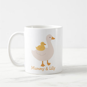 Mama & Baby Niedlich Duck, Personalisiert Matching Kaffeetasse
