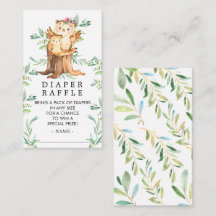 Mama & Baby Owl Babydusche Windeln Raffle Ticket