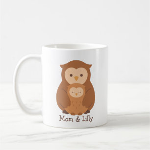 Mama & Baby Owl - Personalisierte Familie Kaffeetasse
