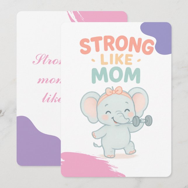 Mama Baby Shower Einladungskarte (Vorne/Hinten)