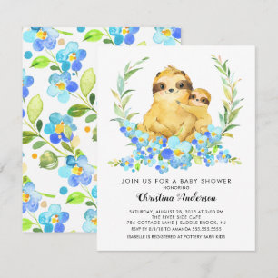 Mama & Baby Sloth Babydusche Einladung