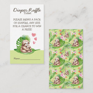 Mama & Baby Sloth - Windeln Raffle Baby Duschkarte Begleitkarte