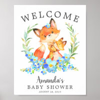 Mama & Babyfox Begrüßungs-Babydusche Poster