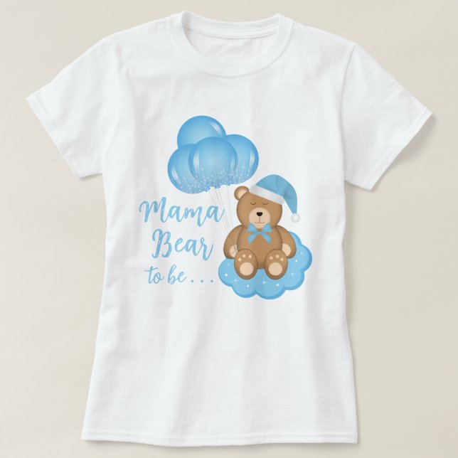 Mama-Bär als Baby-Dusche Niedlich Bären T - Shirt (Design vorne)