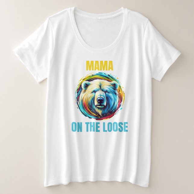 Mama-Bär auf der Lose Große Größe T-Shirt (Design vorne)
