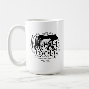Mama Bär Beschützerin Schwarz-Weiß-Schrift Mama Bä Kaffeetasse