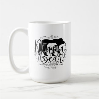 Mama Bär Beschützerin Schwarz-Weiß-Schrift Mama Bä Kaffeetasse
