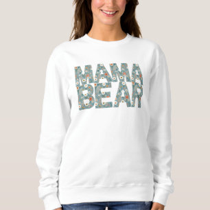 Mama Bär Ditsy Floral Herzliches Muster Sweatshirt