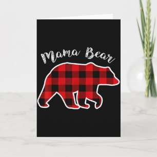 Mama Bär _ Frauen Rot Kariert Weihnachten Pyjama F Karte
