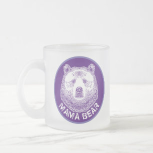 Mama-Bär, Handgezeichnete Illustration Mattglastasse