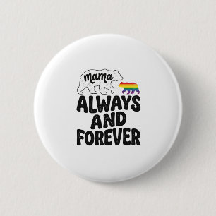 Mama Bär Immer Und Ewig Vintage Regenbogen-Shirt Button