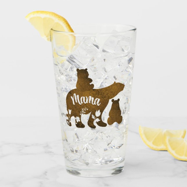 Mama-Bär mit 2 Cubs Mama von zwei Glas (Vorderseite Ice)