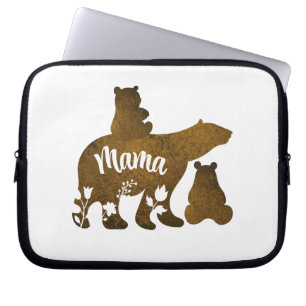 Mama-Bär mit 2 Cubs Mama von zwei Laptopschutzhülle