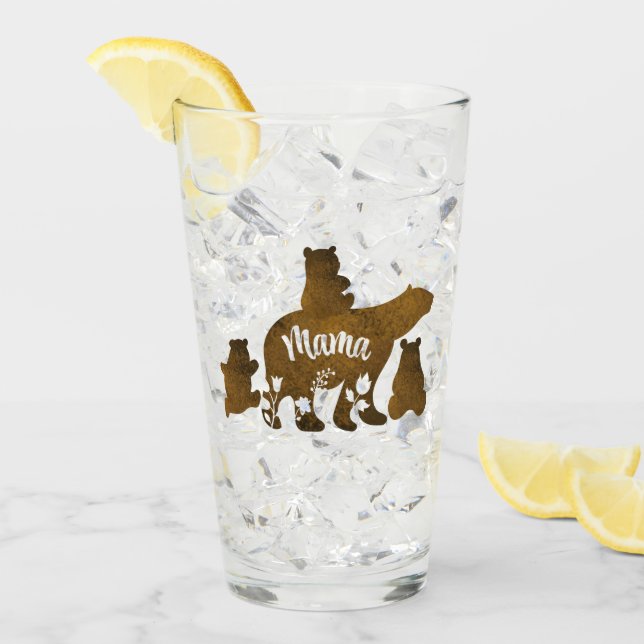 Mama-Bär mit 3 Baby-Bärenkuchen nach Mama Glas (Vorderseite Ice)