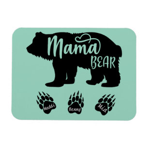 Mama Bär mit 3 Pfotenabdrücken (individualisierte Magnet