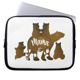 Mama-Bär mit 4 Cubs Mama 4 Kindergeschenk Laptopschutzhülle