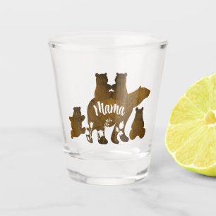 Mama-Bär mit 4 Cubs Mama 4 Kindergeschenk Schnapsglas