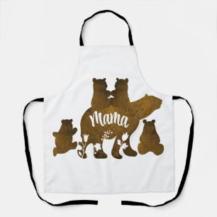 Mama-Bär mit 4 Cubs Mama 4 Kindergeschenk Schürze