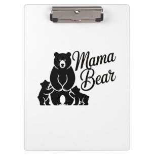 Mama Bär mit Jungen Süße Bärenfamilie Klemmbrett