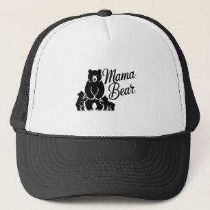 Mama Bär mit süßen Jungen, niedliche Bärenfamilie Truckerkappe