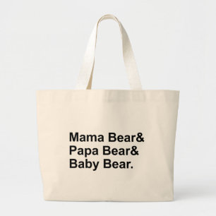 Mama-Bär, Papa-Bär, Baby-Bär   Goldilocks Jumbo Stoffbeutel