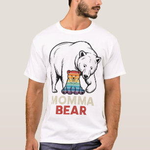 Mama-Bär-Regenbogen-Vintage-Gravur-Shirt-Design_ T-Shirt