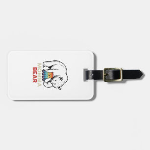 Mama-Bär-Regenbogen-Vintage-Stickerei-Shirt-Design Gepäckanhänger