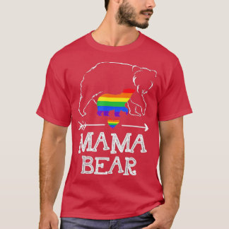 Mama Bär stolze Mutter Regenbogenflagge LGBT Stolz T-Shirt