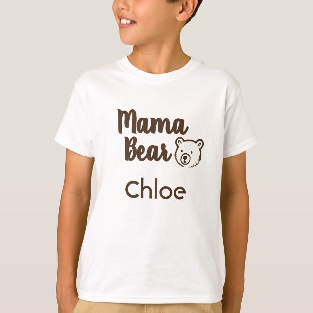 Mama Bär T-Shirt mit individuellem Namen (Vorderseite)