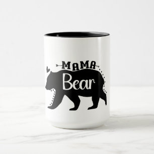 Mama-Bär-Tasse mit kühner Bären-Silhouette Tasse