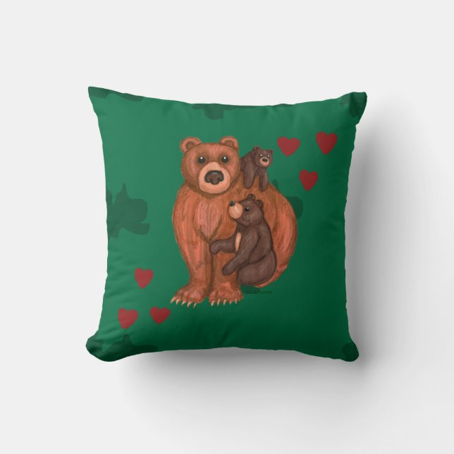 Mama-Bär und CUBthrow-Kissen Kissen (Vorderseite)