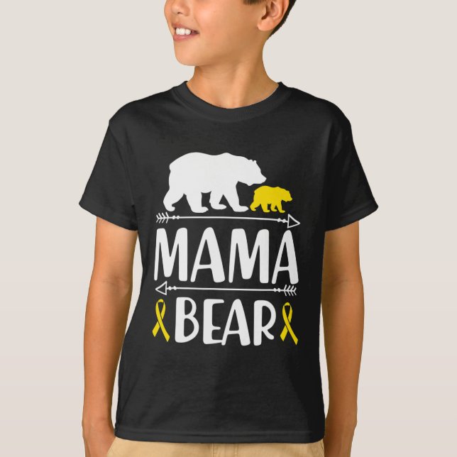 Mama Bären Krebs Bewusstsein Mama eines Krieges T-Shirt (Vorderseite)