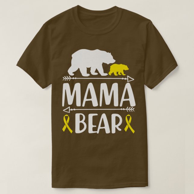 Mama Bären Krebs Bewusstsein Mama eines Krieges T-Shirt (Design vorne)