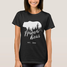 Mama-Bärengrafiken nach Maß schwarz und weiß T-Shirt