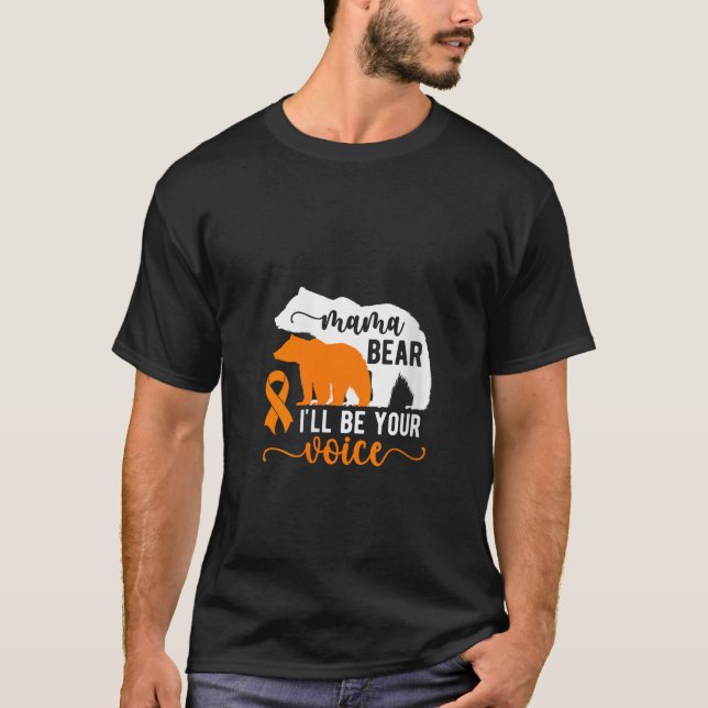 Mama-Bärenleukämie Mama eines Leukämie-Warrios T-Shirt (Vorderseite)