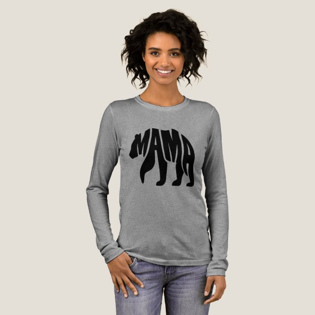 Mama Bärin Tri-Blend Shirt (Volle Vorderseite)