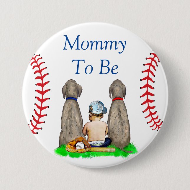 Mama | Baseball Kinderdusche Button (Vorderseite)