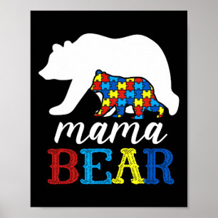 Mama Bear Autism Awareness Puzzle Mama Geschenk Poster