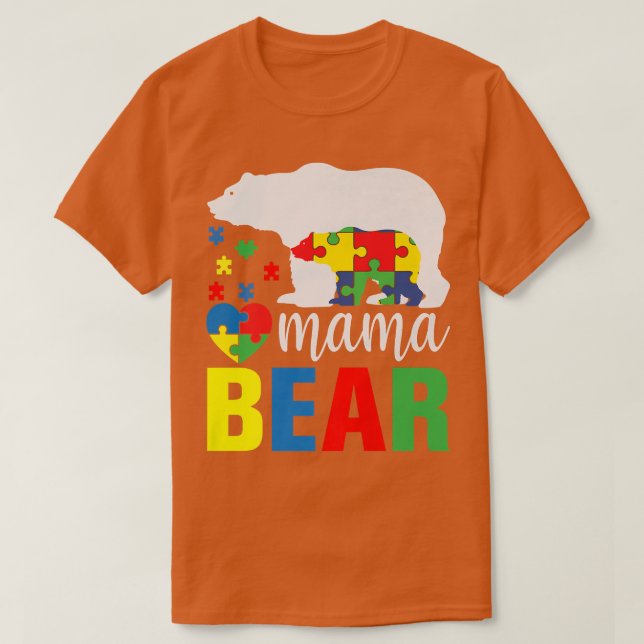 Mama Bear Autismus Awareness Premium T-Shirt (Design vorne)