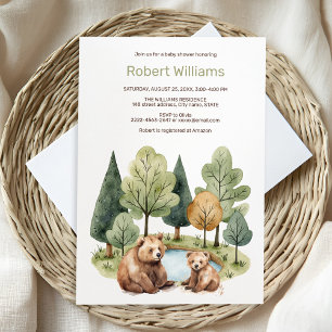 Mama bear aventure attend une invitation baby show